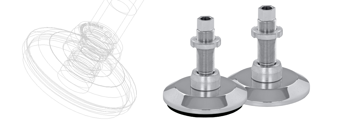 pies para máquinas con tornillos huecos