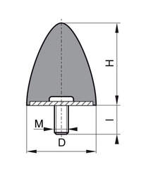 Gummipuffer Typ DP (parabelförmig)