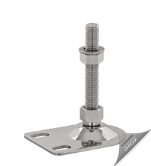Adjustable foot for machines, ground mounting BSFE 80 stainless steel - Schwaderer leveling mounts