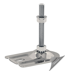 Adjustable foot for machines, for ground mounting BSFE 120 V stainless steel - Schwaderer leveling mounts