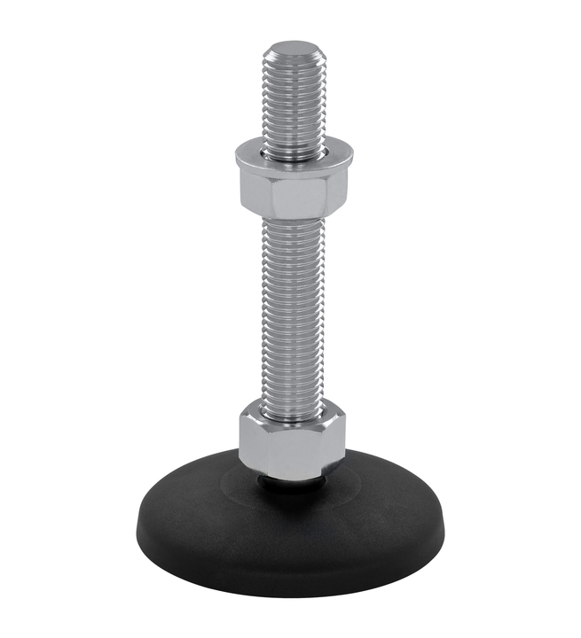 Stainless levelling foot 12x100x50mm base and anti-vibration pad 400kg-Set of 4