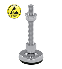 Adjustable foot, machine foot vibration-damped steel chrome-plated SF 50 ESD - electroconductive