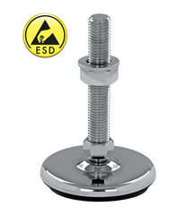 Adjustable foot, machine foot vibration-damped steel chrome-plated SF 125 ESD - electroconductive