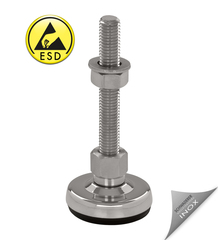 Adjustable foot, machine foot vibration-damped stainless steel SFE 50 ESD - electroconductive