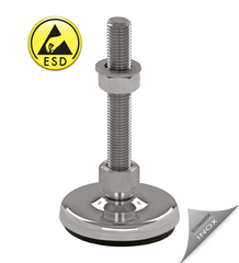 Adjustable foot, machine foot vibration-damped stainless steel SFE 80 ESD - electroconductive