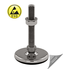 Adjustable foot, machine foot vibration-damped stainless steel SFE 125 ESD - electroconductive
