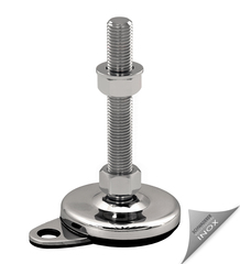Leveling foot, machine leveler, adjustable foot vibration damped stainless steel SFEL 80, for ground mounting