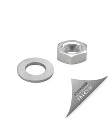 Nut and washer stainless steel - low version