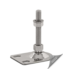 Adjustable foot, machine foot BSFE 80-2-85 stainless steel with anti-slip plate
