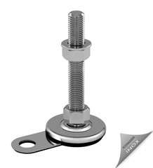 Machine foot, adjustable foot vibration damped stainless steel SFEL 50, for ground mounting