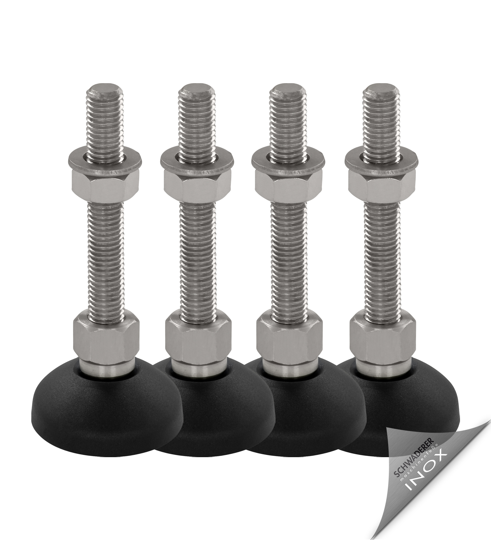 Schwaderer Maschinenfuß, Stellfuß, Nivellierfuß, Gelenkfuß KFE50 4er-Set